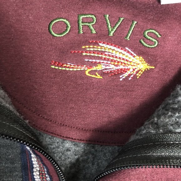 Orvis Men's XL Pullover Sweater‎ Quarter Zip Snap Button Cotton Gray Solid H43 - Picture 5 of 5